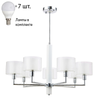 Подвесная люстра с лампочками CRYSTAL LUX Maestro SP-PL7 Chrome+Lamps
