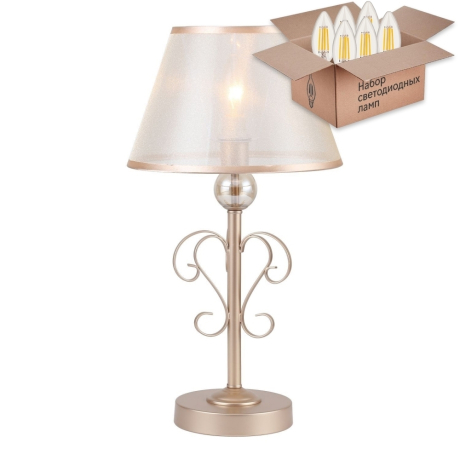 Настольная лампа с лампочкой Favourite Teneritas 2553-1T+Lamps E14 Свеча 