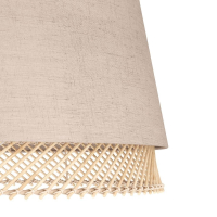 43978 Торшер с ножным выключателем TABLEY, 1X40W (E27), H1530, сталь, черный / текстиль, дерево, коричневый