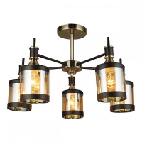 Люстра на штанге Escada 599/5P E27*60W Antique brass/Black DETROIT