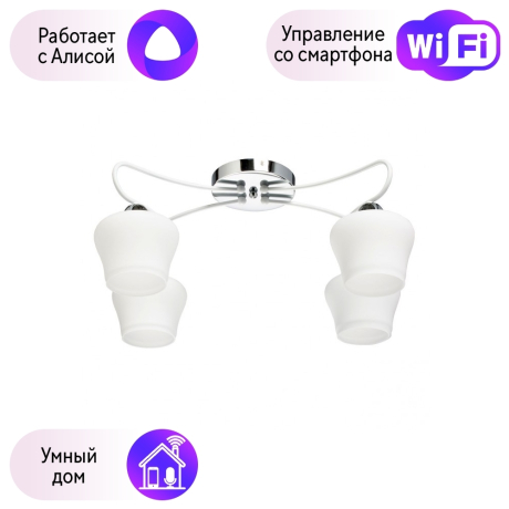 Потолочная люстра DeMarkt Альфа с поддержкой Алиса 324017704-A 