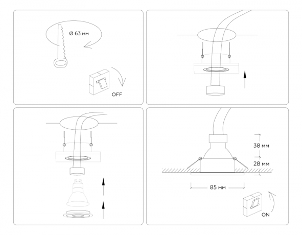 Светильник встраиваемый Ambrella light Techno Spot Standard Tech TN102455 