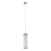 Светильник подвесной с лампочкой CRYSTAL LUX Tadeo SP1 D100 Chrome/Transparente+Lamps