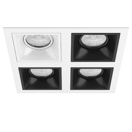 D54606070707 Встраиваемый точечный светильник Domino Quadro Lightstar (комплект из 214546+214506+214507+214507+214507) 