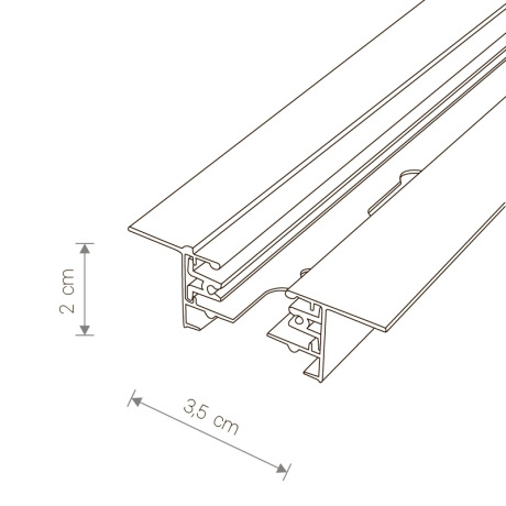 2м. Однофазный встраиваемый шинопровод Nowodvorski Profile Recessed 9015 