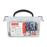 VEGAS  24V Электрогирлянда "Занавес" 96 холодных LED ламп, 6 нитей, в боксе,  прозрачный провод, 1*2 м, с блоком питания, удлиняемая /4