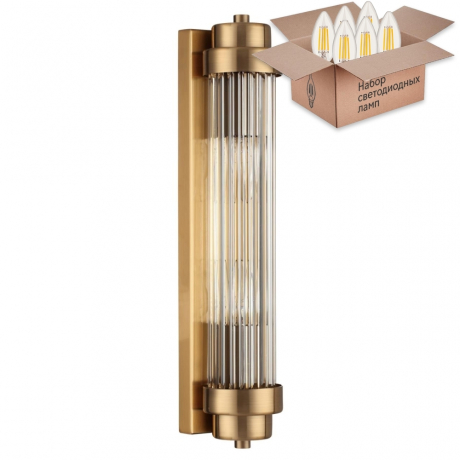 Настенный светильник с лампочкой Odeon Light Lordi 4821/2W+Lamps E14 Свеча 