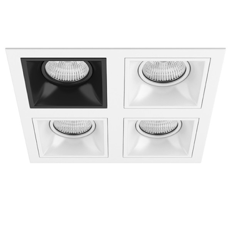 D54607060606 Встраиваемый точечный светильник Domino Quadro Lightstar (комплект из 214546+214507+214506+214506+214506) 