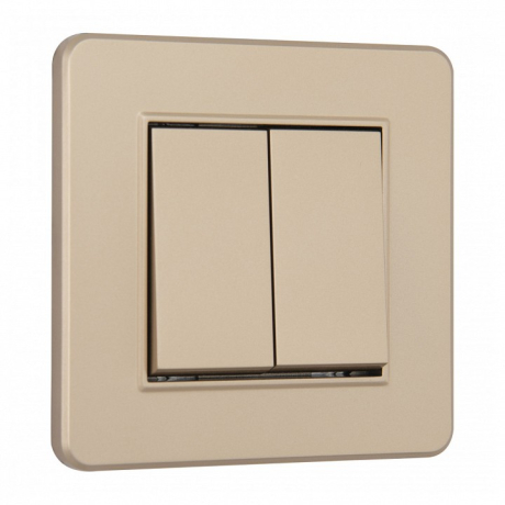 Выключатель двухклавишный Arte Milano SET16-1 SET16-1-30-2 shampan