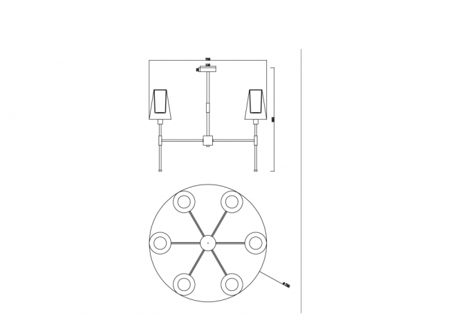 Люстра на штанге Freya Tida FR5196PL-06BBS 