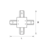 Однофазный Х-образный соединитель для встраиваемого шинопровода Barra Lightstar 501147 