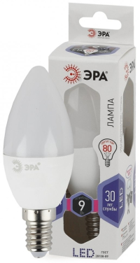 Лампа светодиодная ЭРА E14 9W 6000K матовая LED B35-9W-860-E14 Б0031403