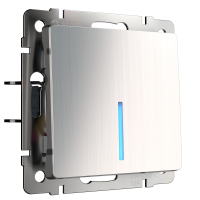 Выключатель одноклавишный с подсветкой (глянцевый никель) Werkel W1110102