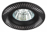 Встраиваемый светильник алюминиевый ЭРА  KL32 AL/BK/1 MR16 12V 50W черный серебро Б0049563