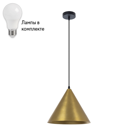 Подвесной светильник с лампочкой Arte lamp A7033SP-1BK+Lamps 