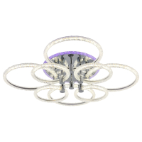 Светодиодная диммируемая люстра с ПДУ Profit Light 8024/4+4 CHR 186W+8W RGB