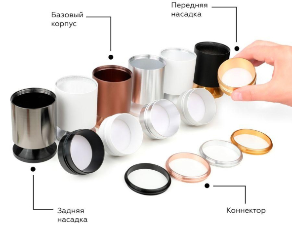 Насадка передняя для корпуса светильника с диаметром отверстия D60mm Ambrella light Diy Spot N6124 