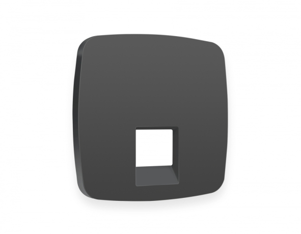 Лицевая панель OMEGA (Графит Мягкое касание) для компьютерной/телефонной розетки RJ-45/RJ-11 QUANT OP9120 