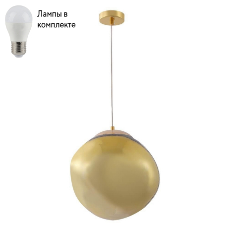 Подвесной светильник с лампочкой CRYSTAL LUX Malaga SP1 D280 Gold+Lamps 