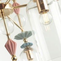 Люстра на штанге со светодиодными лампочками E14, комплект от Lustrof. №277460-624564