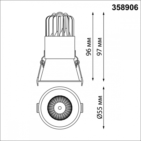 Встраиваемый светодиодный светильник с диммером Novotech Lang 358906 