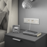 Накладка для двойной розетки Ethernet RJ-45 (перламутровый рифленый) Werkel W1191113