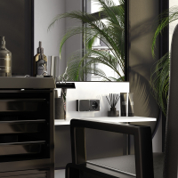 Выключатель одноклавишный Gallant (черный/хром) Werkel W5010035