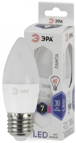 Лампа светодиодная ЭРА E27 7W 6000K матовая LED B35-7W-860-E27 Б0031413 