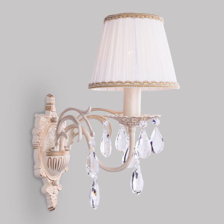 Бра Eurosvet 3637/1 белый с золотом/прозрачный хрусталь 